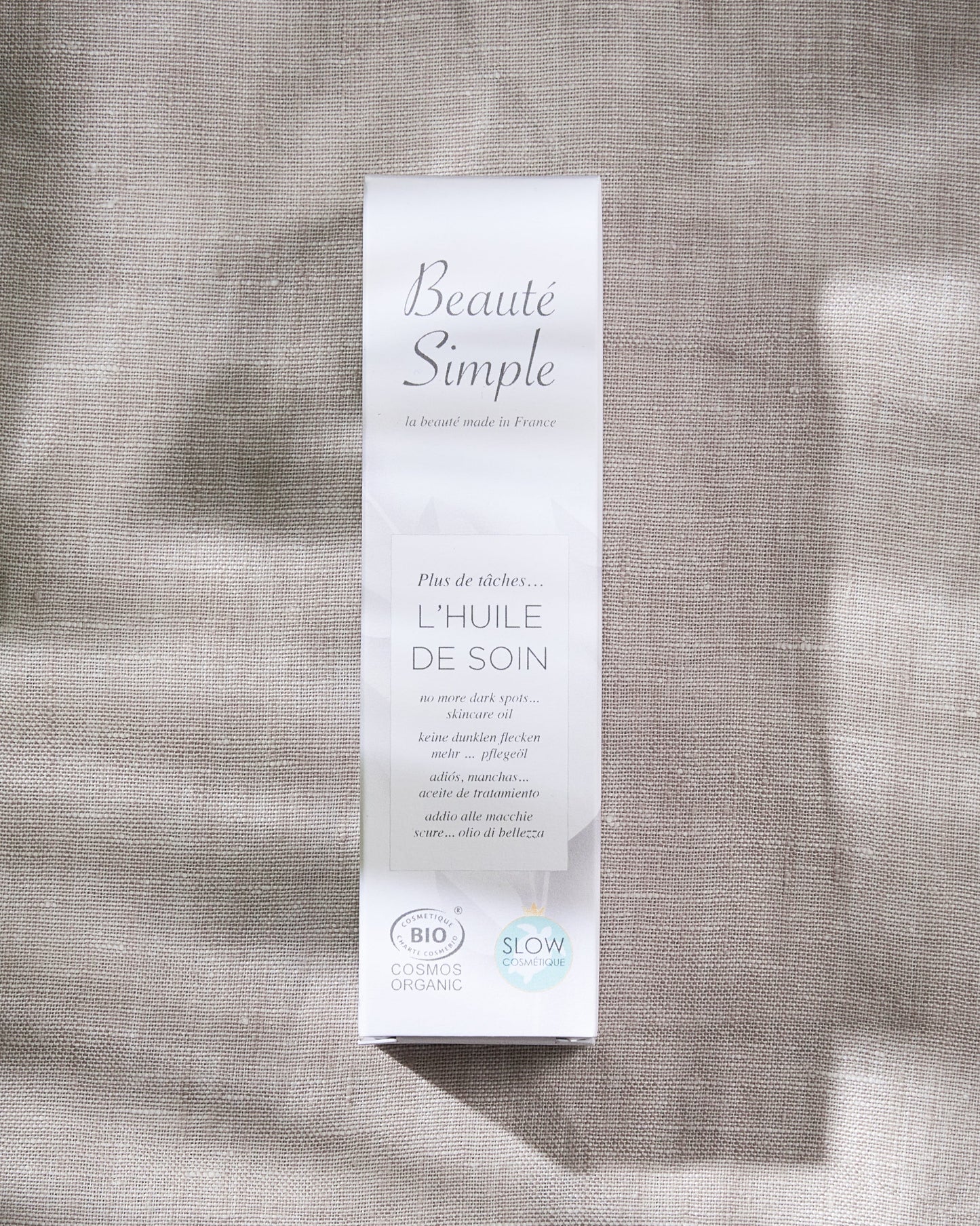 plus de taches l'huile de soin